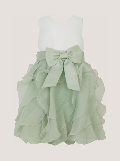 Dsiney Kidz - Monsoon Sage Green Baby Lace Cancan Ruffle Dress image 2