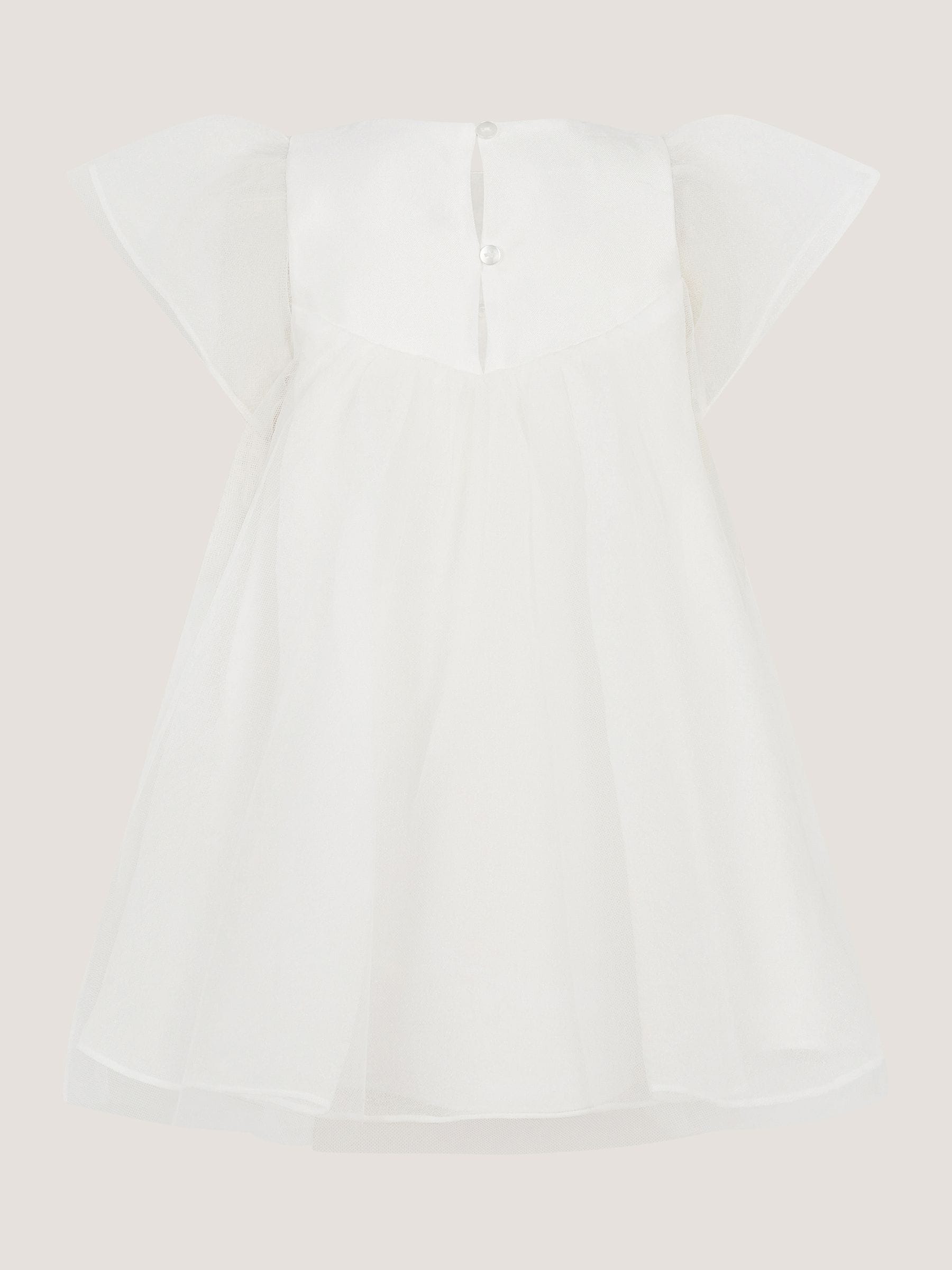 Dsiney Kidz - Monsoon Cream Baby Winnie Satin Bow Party Dress image 3