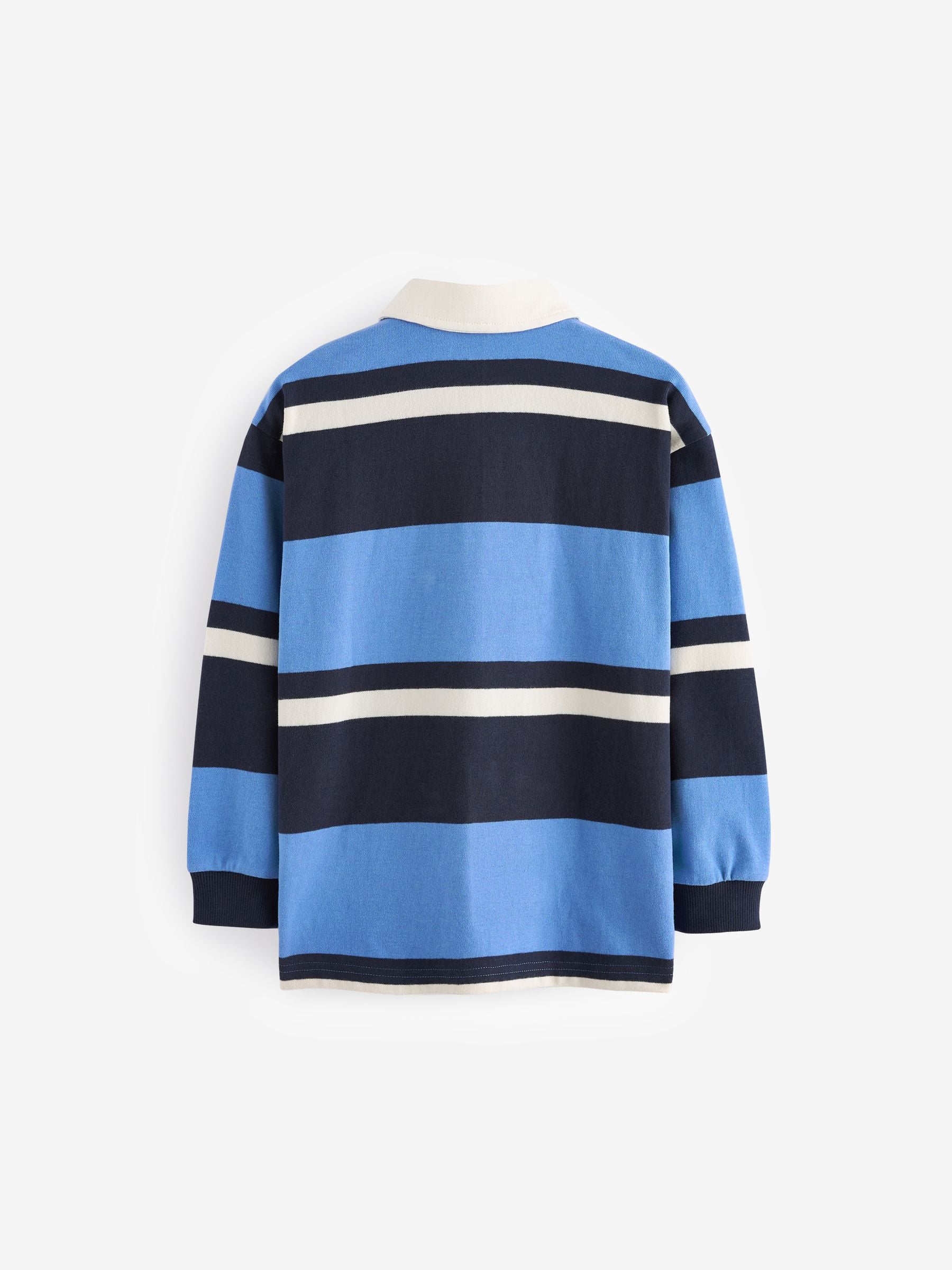 Dsiney Kidz - Blue Long Sleeve Rugby 100% Cotton Polo Shirt (3-16yrs) image 6