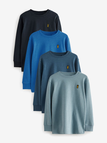 Dsiney Kidz - Blue Stag Logo Long Sleeve Cosy T-Shirts 4 Pack (3-16yrs) image 1