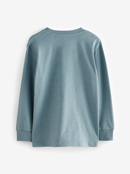 Dsiney Kidz - Blue Stag Logo Long Sleeve Cosy T-Shirts 4 Pack (3-16yrs) image 3