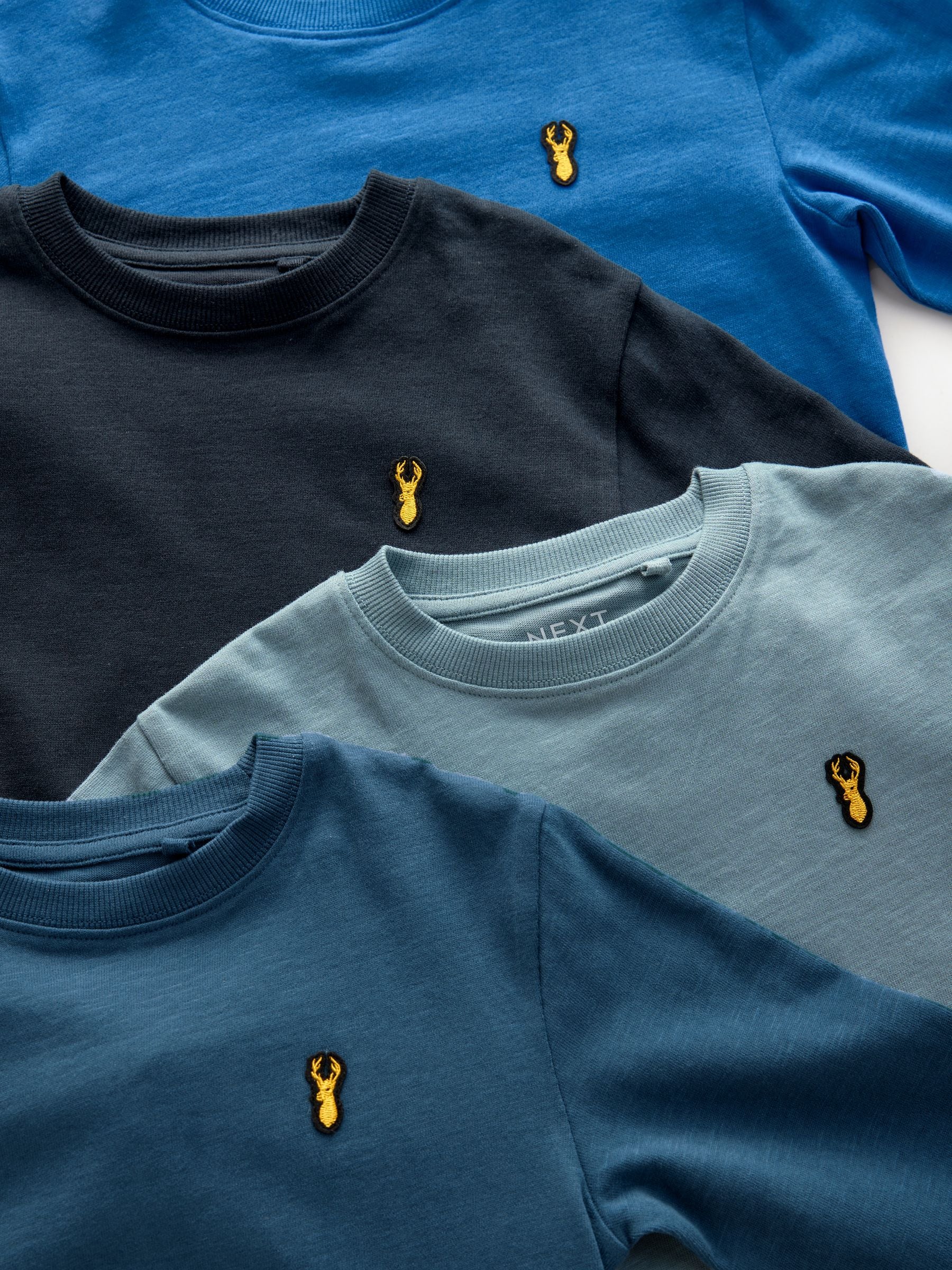 Dsiney Kidz - Blue Stag Logo Long Sleeve Cosy T-Shirts 4 Pack (3-16yrs) image 7