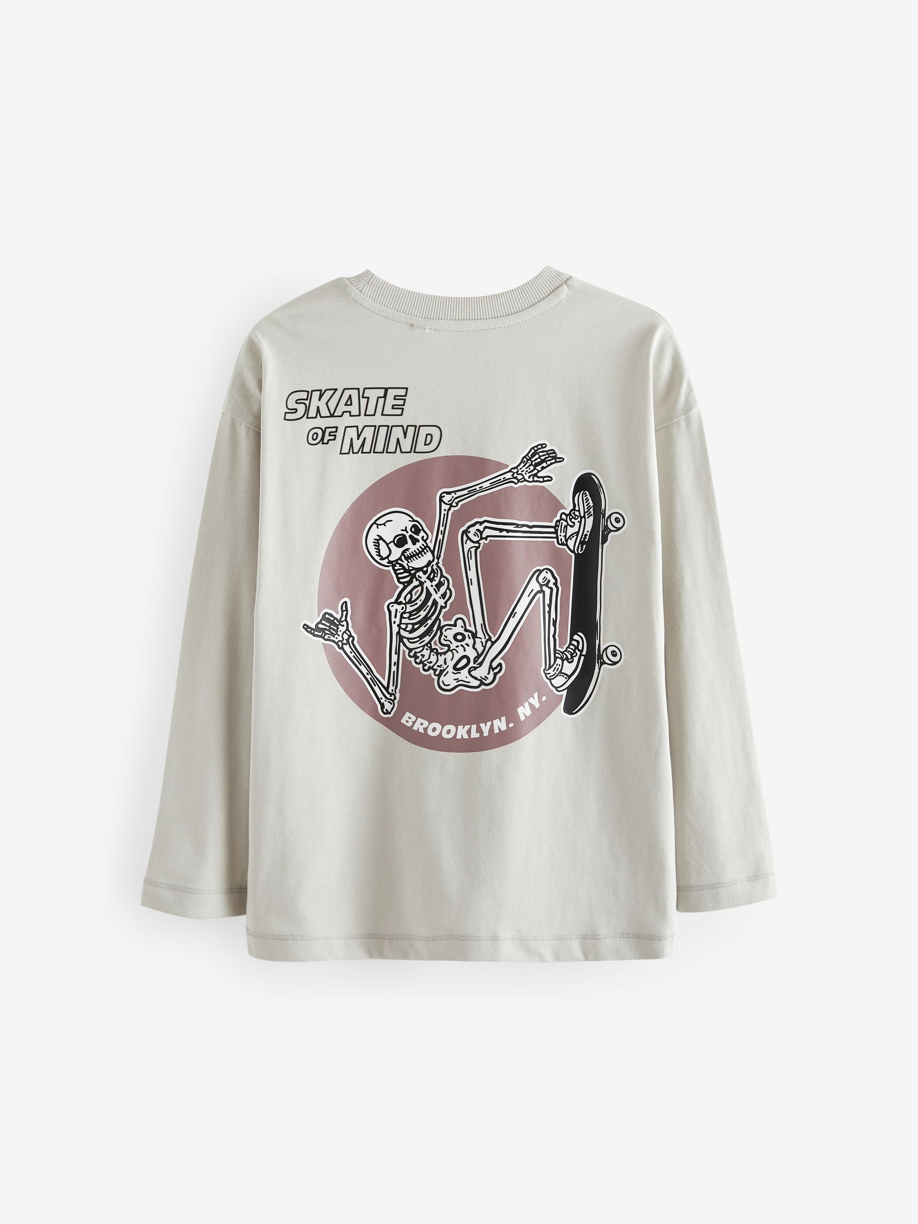 Dsiney Kidz - Purple/Stone/Black Skeleton Relaxed Fit Graphic Print Long Sleeve T-Shirts 3 Pack (3-16yrs) image 3