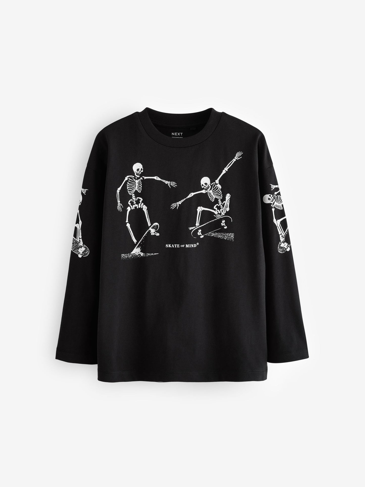 Dsiney Kidz - Purple/Stone/Black Skeleton Relaxed Fit Graphic Print Long Sleeve T-Shirts 3 Pack (3-16yrs) image 4