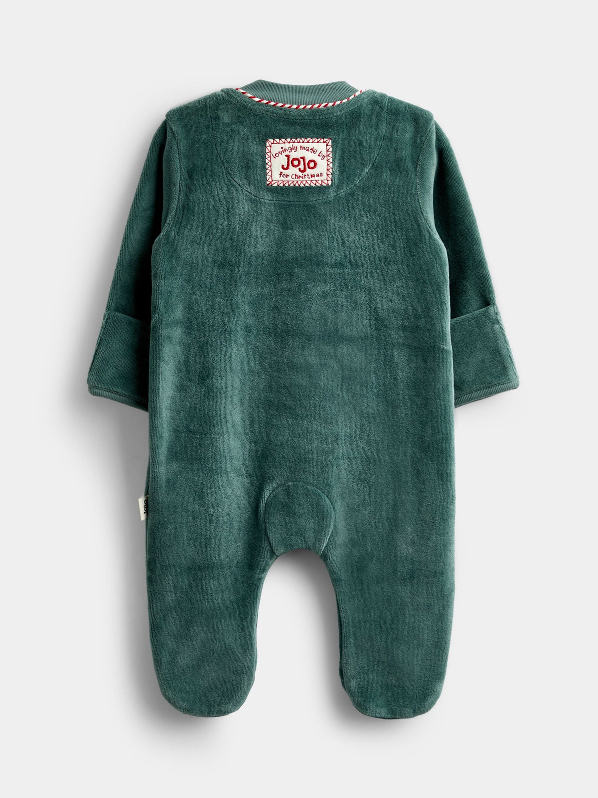JoJo Maman Bébé Green Santa Embroidered All-In-One - image 2