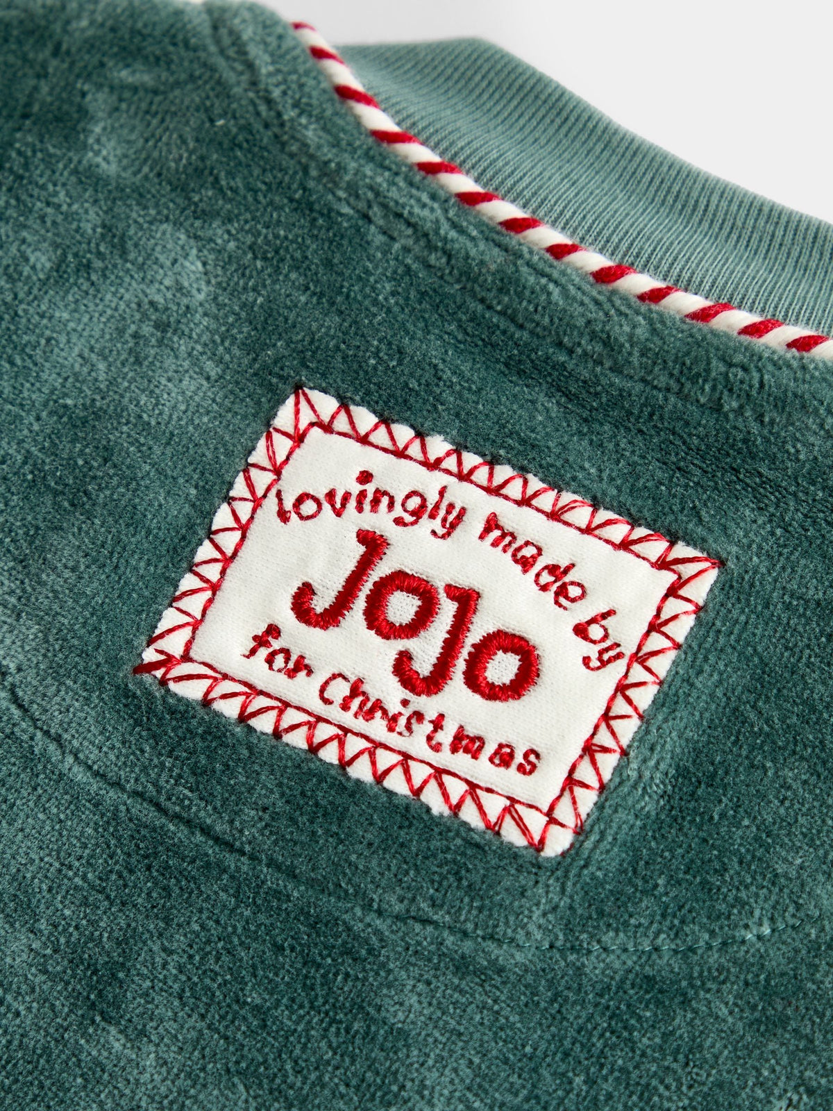 JoJo Maman Bébé Green Santa Embroidered All-In-One - image 5