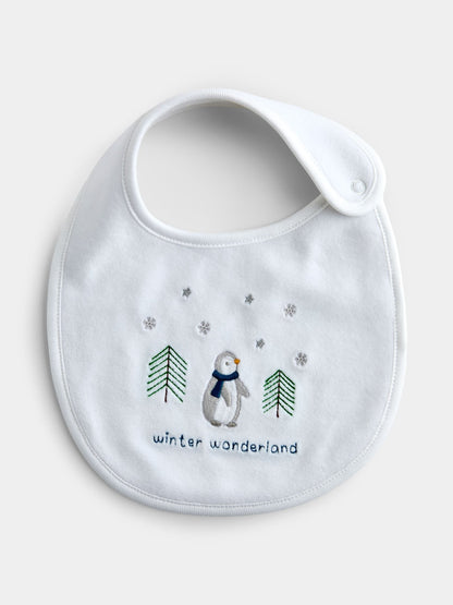 JoJo Maman Bébé Grey Little Snow Bear 2-Pack Bibs - image 2