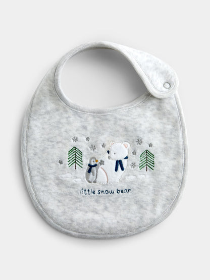 JoJo Maman Bébé Grey Little Snow Bear 2-Pack Bibs - image 3