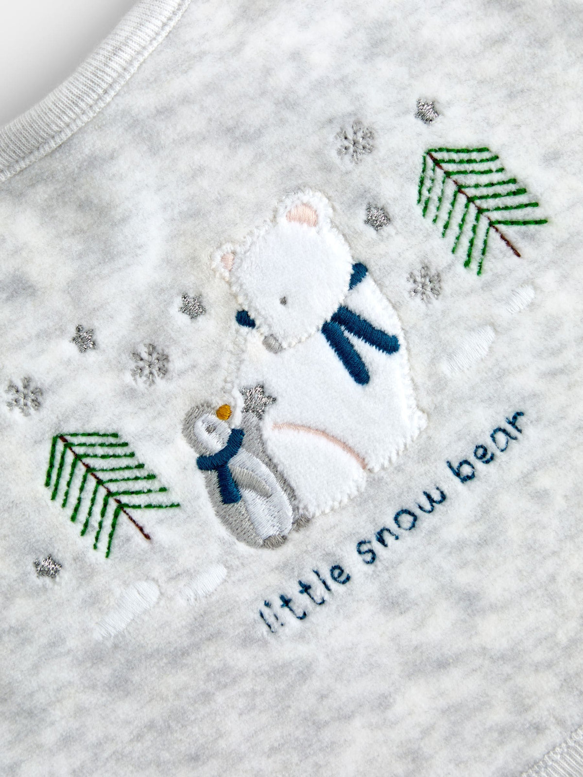JoJo Maman Bébé Grey Little Snow Bear 2-Pack Bibs - image 7
