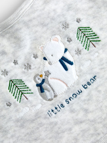 JoJo Maman Bébé Grey Little Snow Bear 2-Pack Bibs - image 7