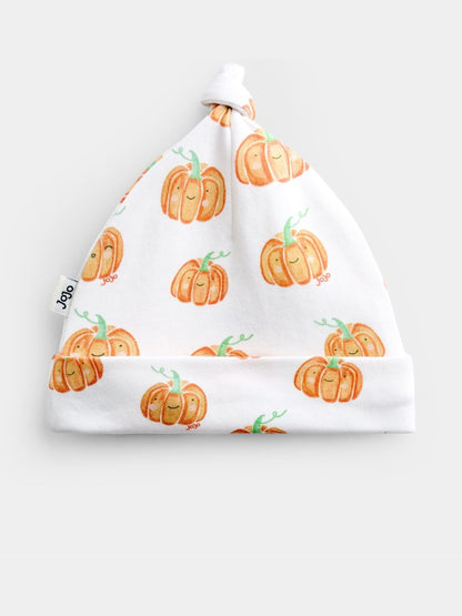 Dsiney Kidz - JoJo Maman Bébé Cream Pumpkin Print Zip Sleepsuit & Hat image 5