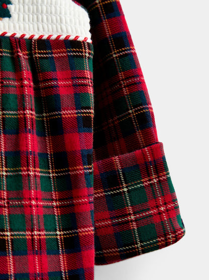 JoJo Maman Bébé Red Tartan First Christmas Smocked Footed Sleepsuit - image 4