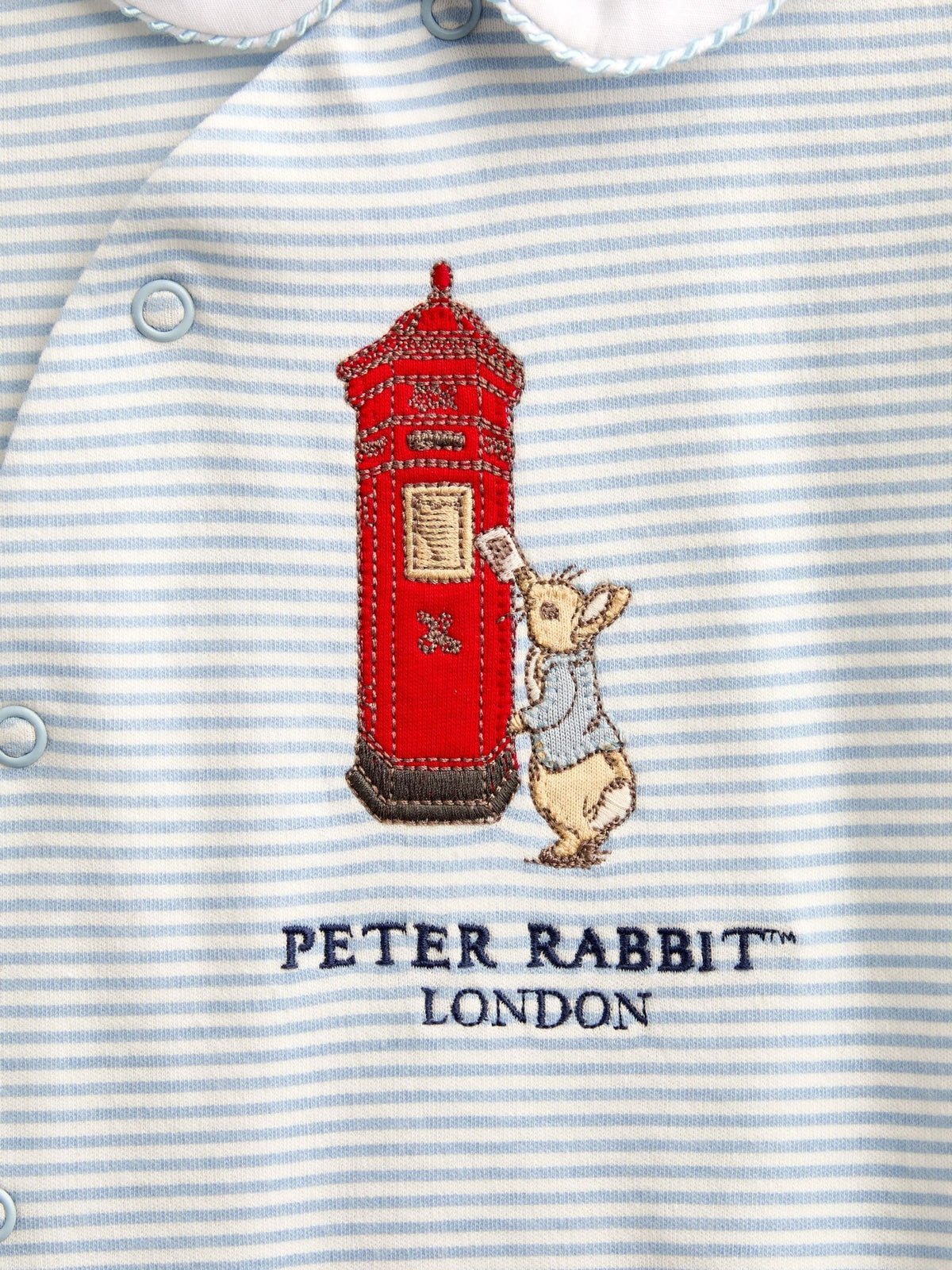 JoJo Maman Bébé Blue Peter Rabbit London Striped Footed Sleepsuit - image 3