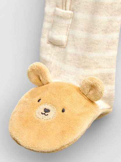 JoJo Maman Bébé Natural Bear Family Appliqué Zip Sleepsuit - image 3