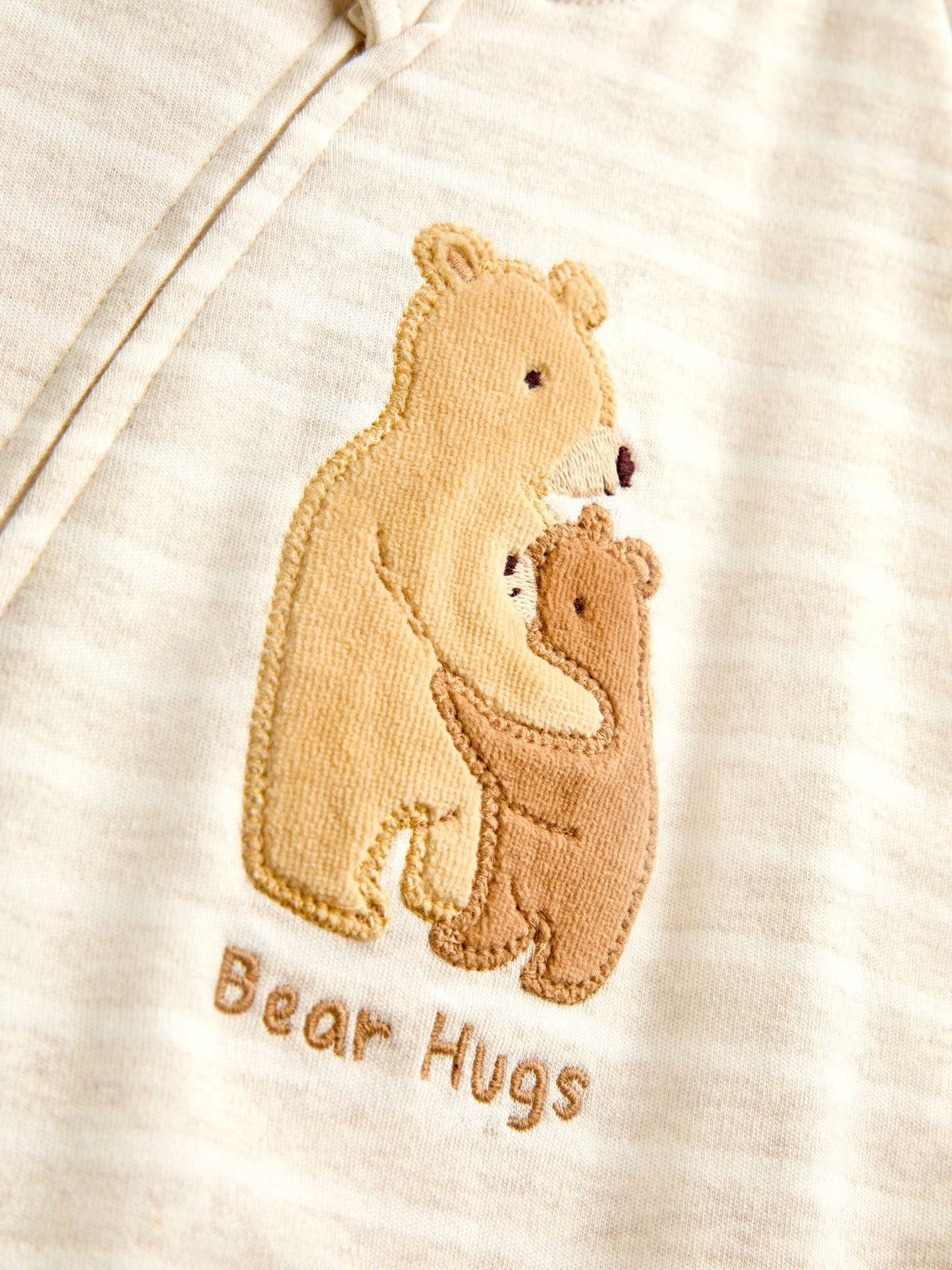 JoJo Maman Bébé Natural Bear Family Appliqué Zip Sleepsuit - image 5