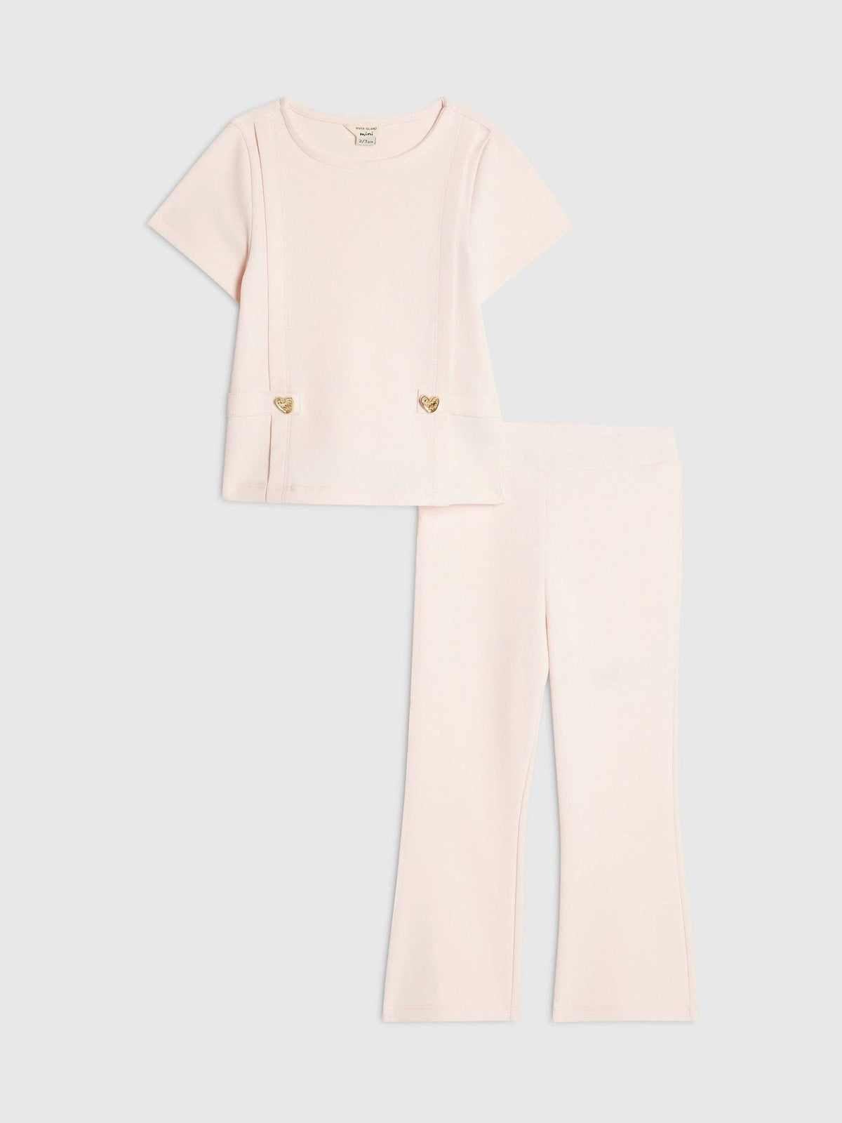 Dsiney Kidz - River Island Pink Ponte Smart Top & Kickflare Set image 1