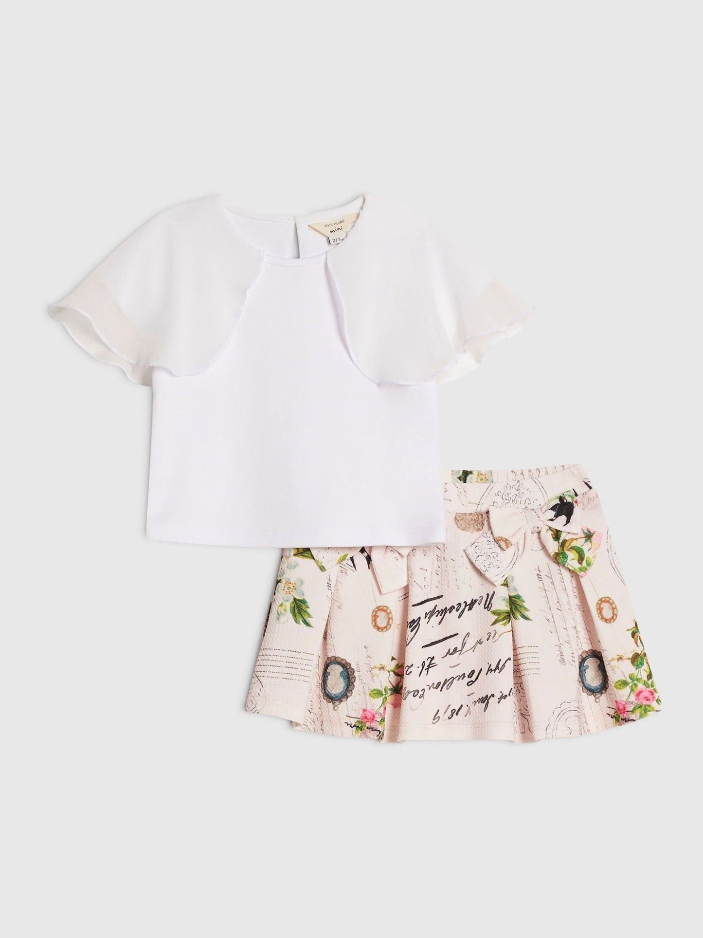 Dsiney Kidz - River Island Pink Poetcore Top & Skirt Set image 1