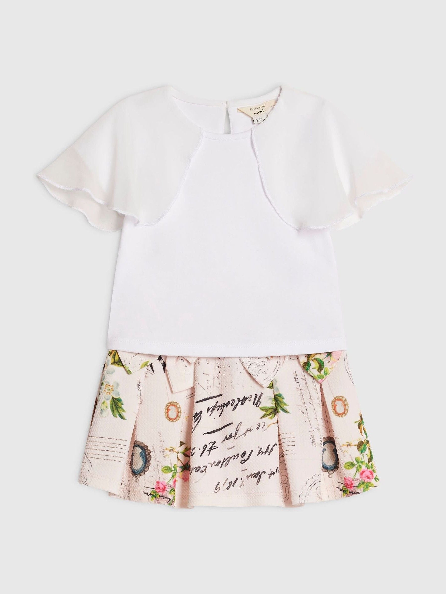 Dsiney Kidz - River Island Pink Poetcore Top & Skirt Set image 3