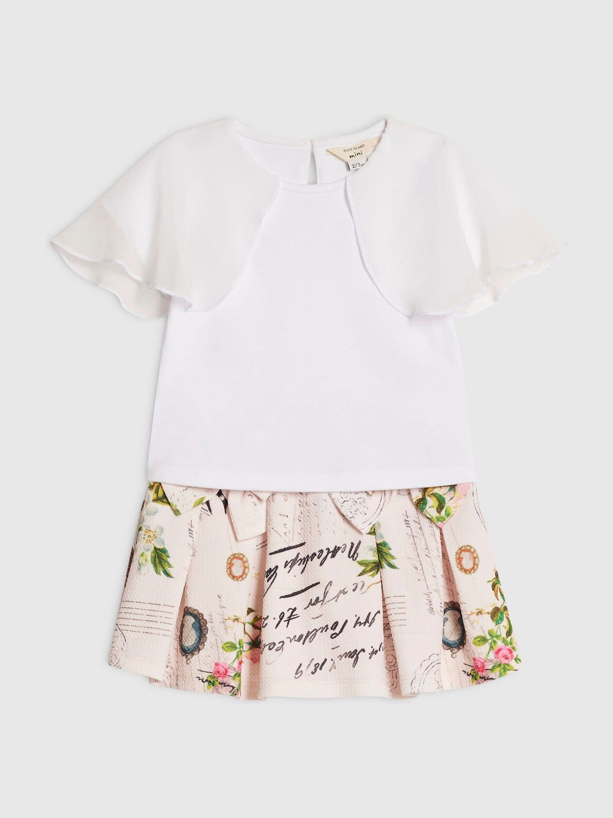 Dsiney Kidz - River Island Pink Poetcore Top & Skirt Set image 3