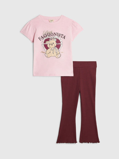 Dsiney Kidz - River Island Pink Fashionista T-Shirt & Leggings Set image 1