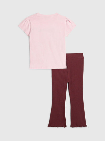 Dsiney Kidz - River Island Pink Fashionista T-Shirt & Leggings Set image 2