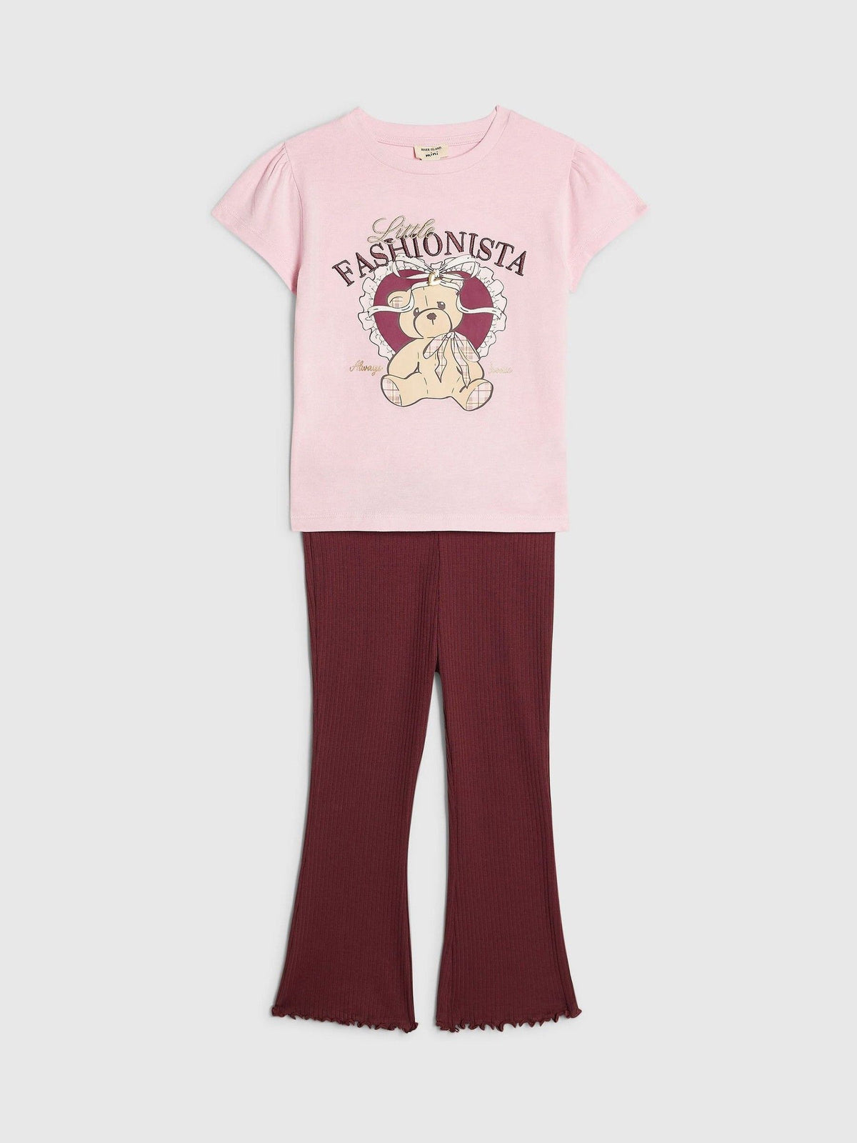 Dsiney Kidz - River Island Pink Fashionista T-Shirt & Leggings Set image 4