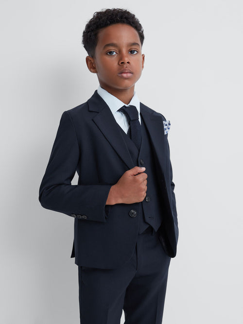 Reiss Navy Hope 3-9 yrs Wool Blend Single Breasted Blazer image 1