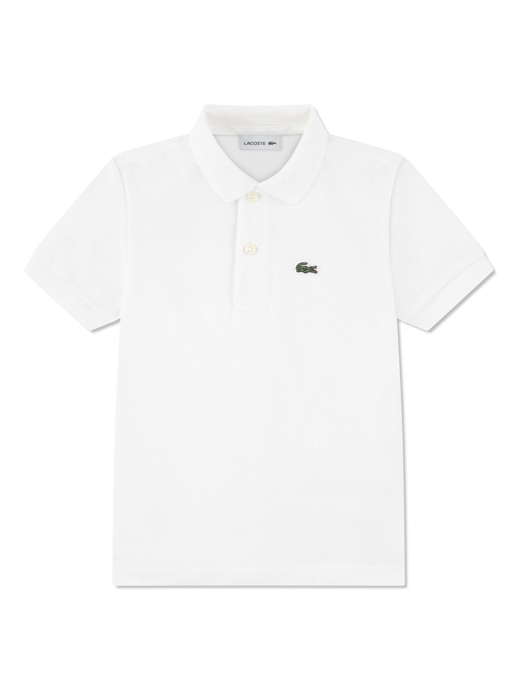 Dsiney Kidz - Lacoste White Petit Pique Short Sleeve Polo Shirt image 3