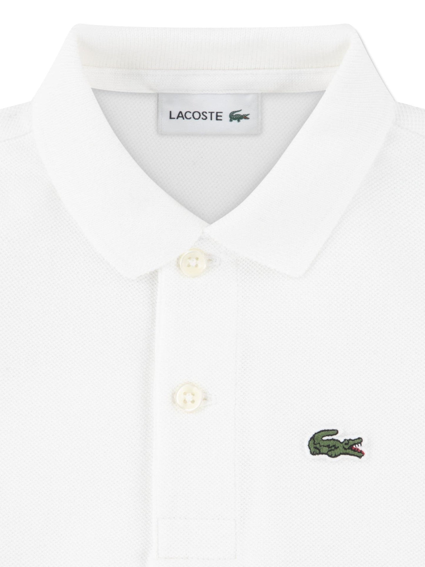 Dsiney Kidz - Lacoste White Petit Pique Short Sleeve Polo Shirt image 5