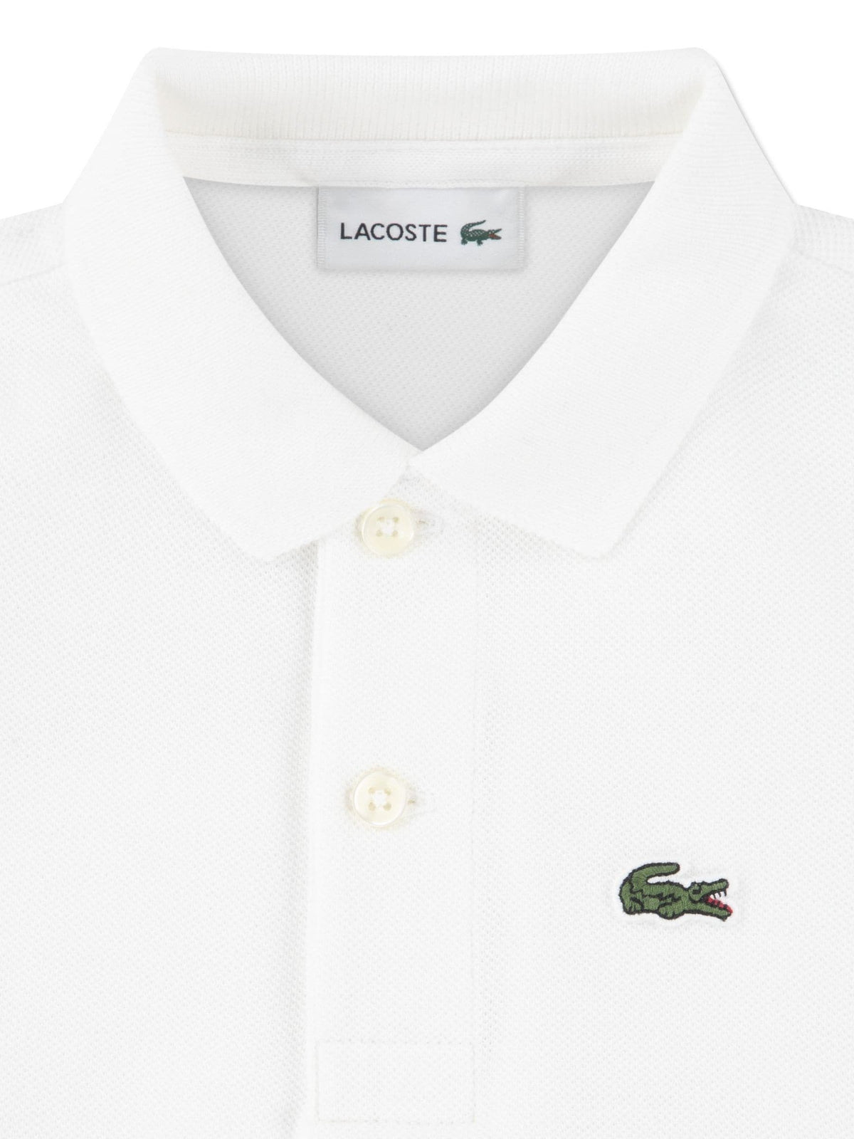 Dsiney Kidz - Lacoste White Petit Pique Short Sleeve Polo Shirt image 5