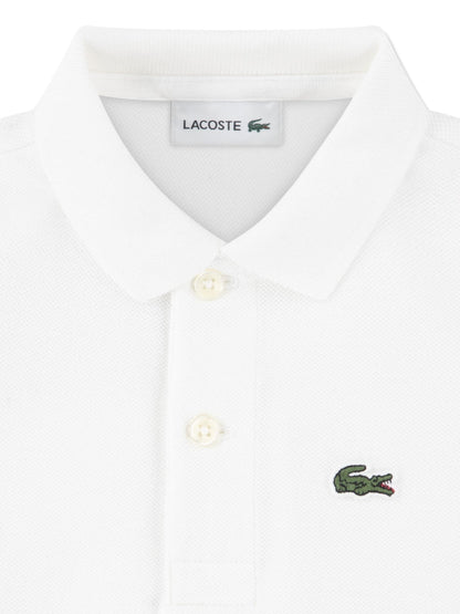 Dsiney Kidz - Lacoste White Petit Pique Short Sleeve Polo Shirt image 5