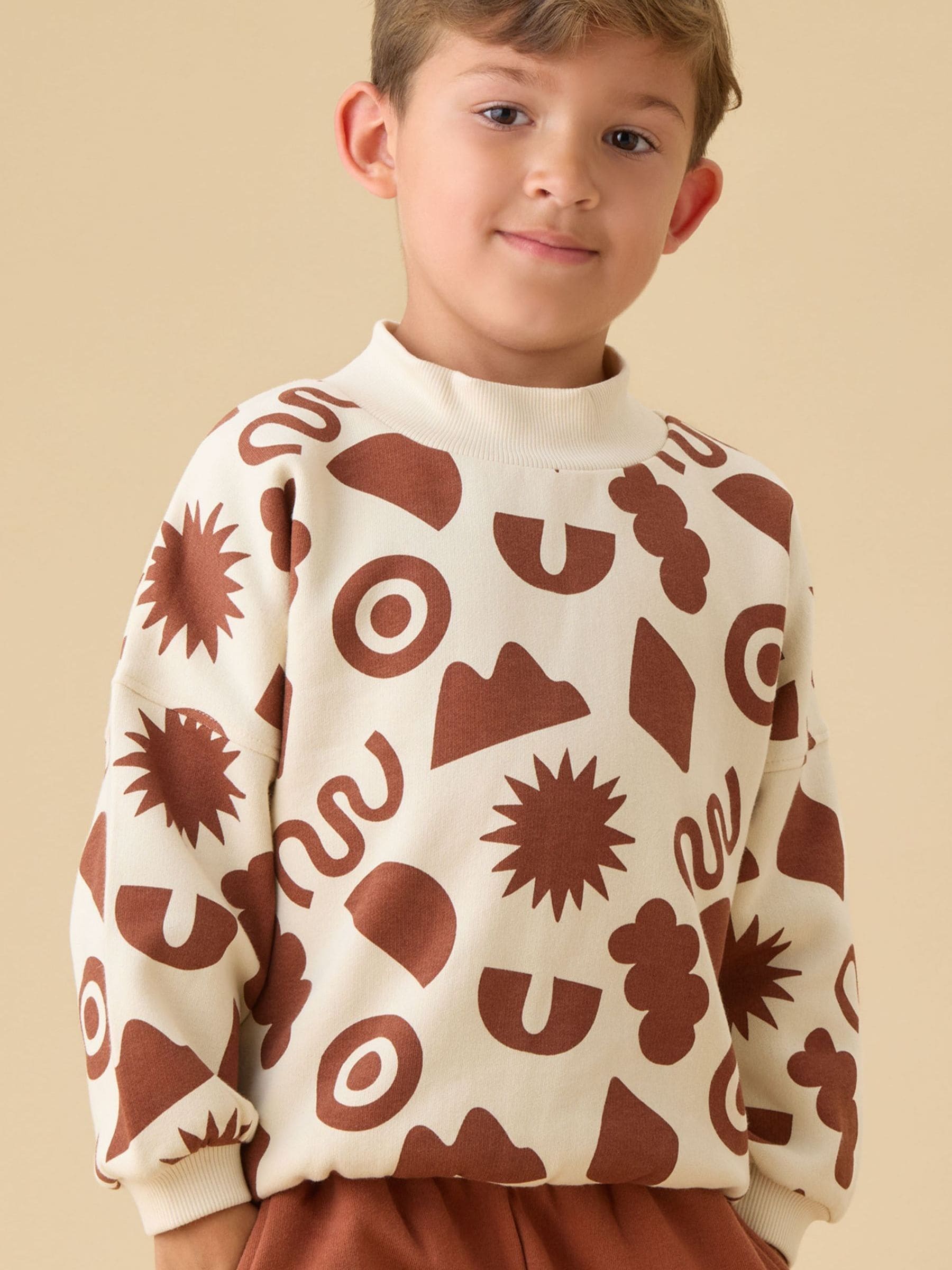 Dsiney Kidz - KIDLY by MORI Brown Supersoft All Over Print Sweatshirt image 1