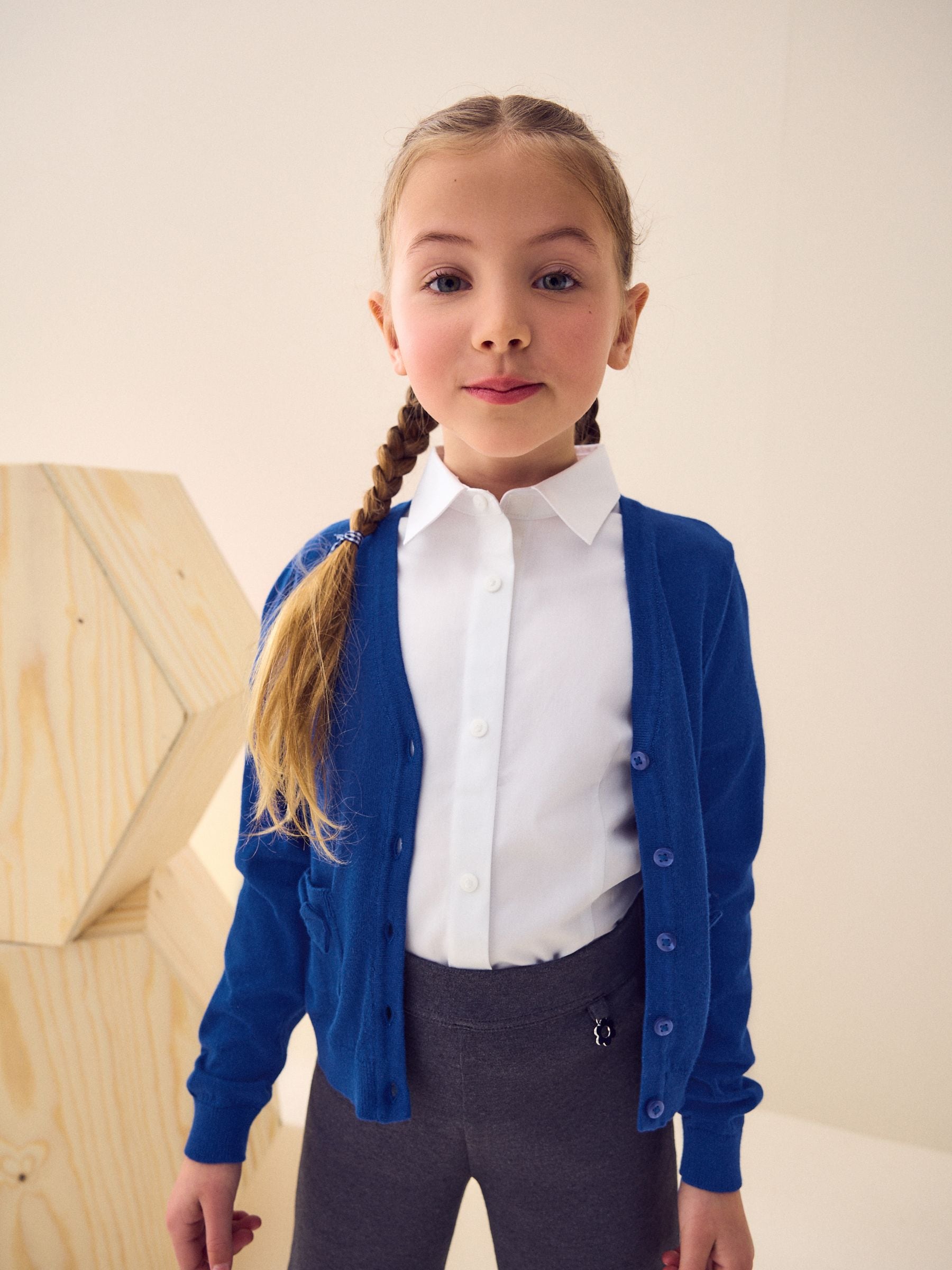 Dsiney Kidz - Blue Cotton Rich Bow Pocket School Cardigan (3-16yrs) image 2
