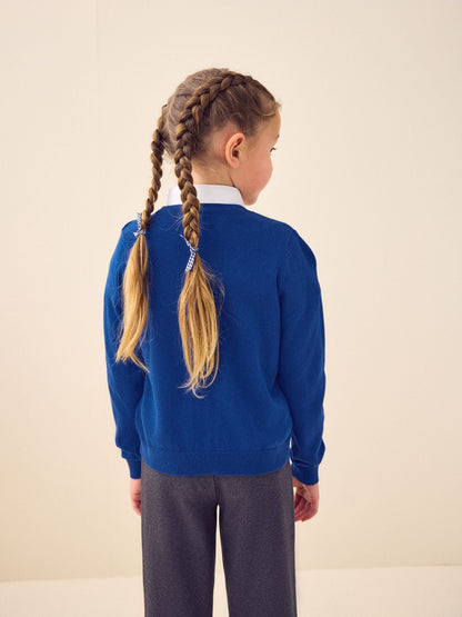 Dsiney Kidz - Blue Cotton Rich Bow Pocket School Cardigan (3-16yrs) image 5