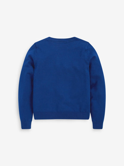 Dsiney Kidz - Blue Cotton Rich Bow Pocket School Cardigan (3-16yrs) image 7