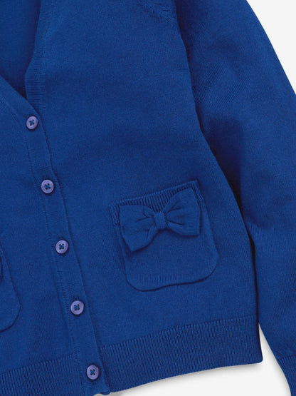 Dsiney Kidz - Blue Cotton Rich Bow Pocket School Cardigan (3-16yrs) image 8