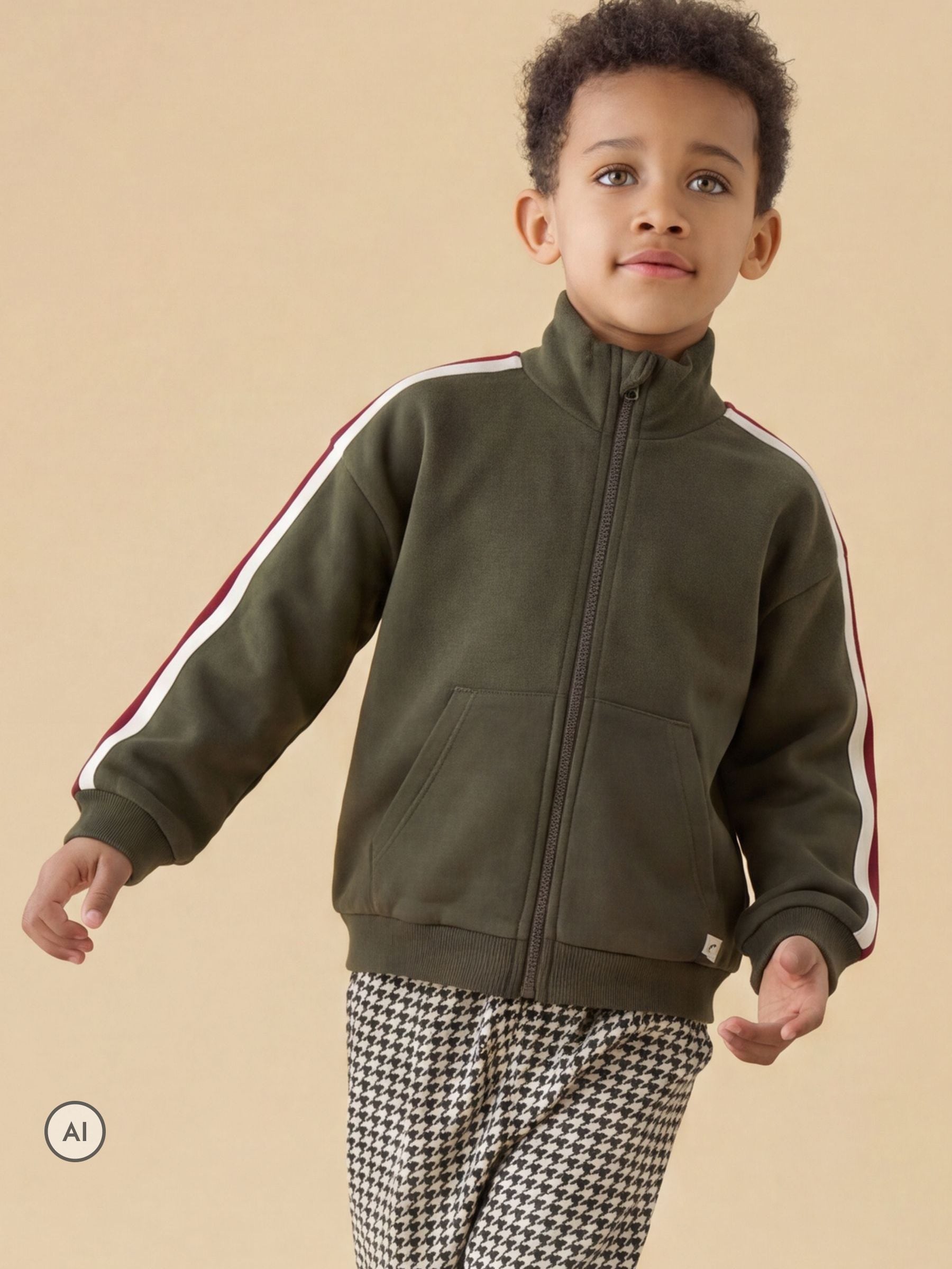 Dsiney Kidz - KIDLY by MORI Green Supersoft Zip Through Track Top image 1