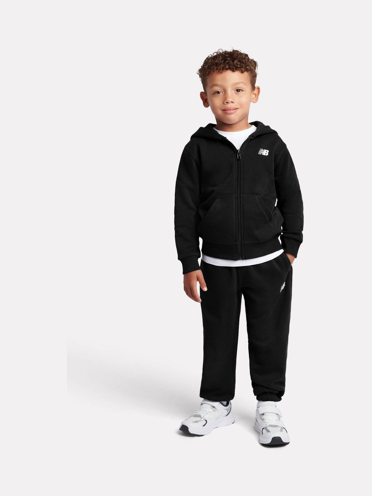 New Balance Black Small Logo Brushback Zip Through Hoodie & Joggers Set - image 1