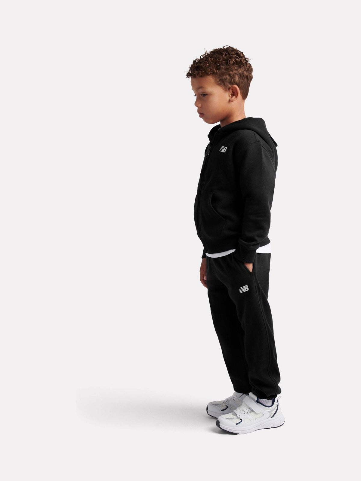New Balance Black Small Logo Brushback Zip Through Hoodie & Joggers Set - image 2