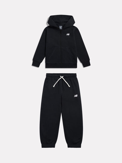 New Balance Black Small Logo Brushback Zip Through Hoodie & Joggers Set - image 6