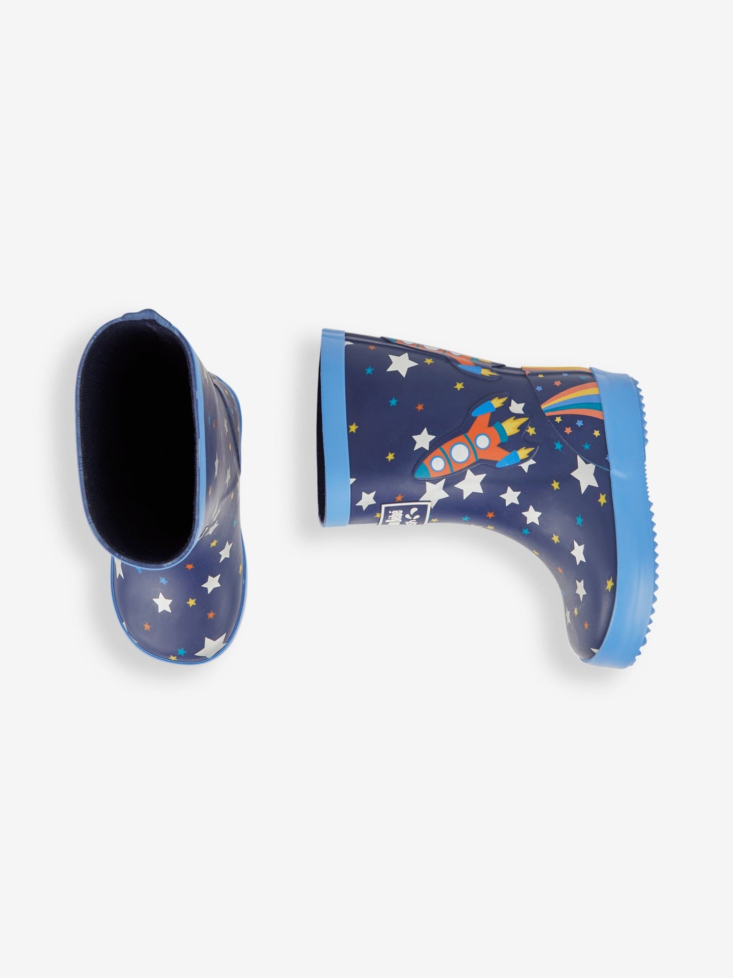 JoJo Maman Bébé Navy Blue Rocket Plain Wellies image 3