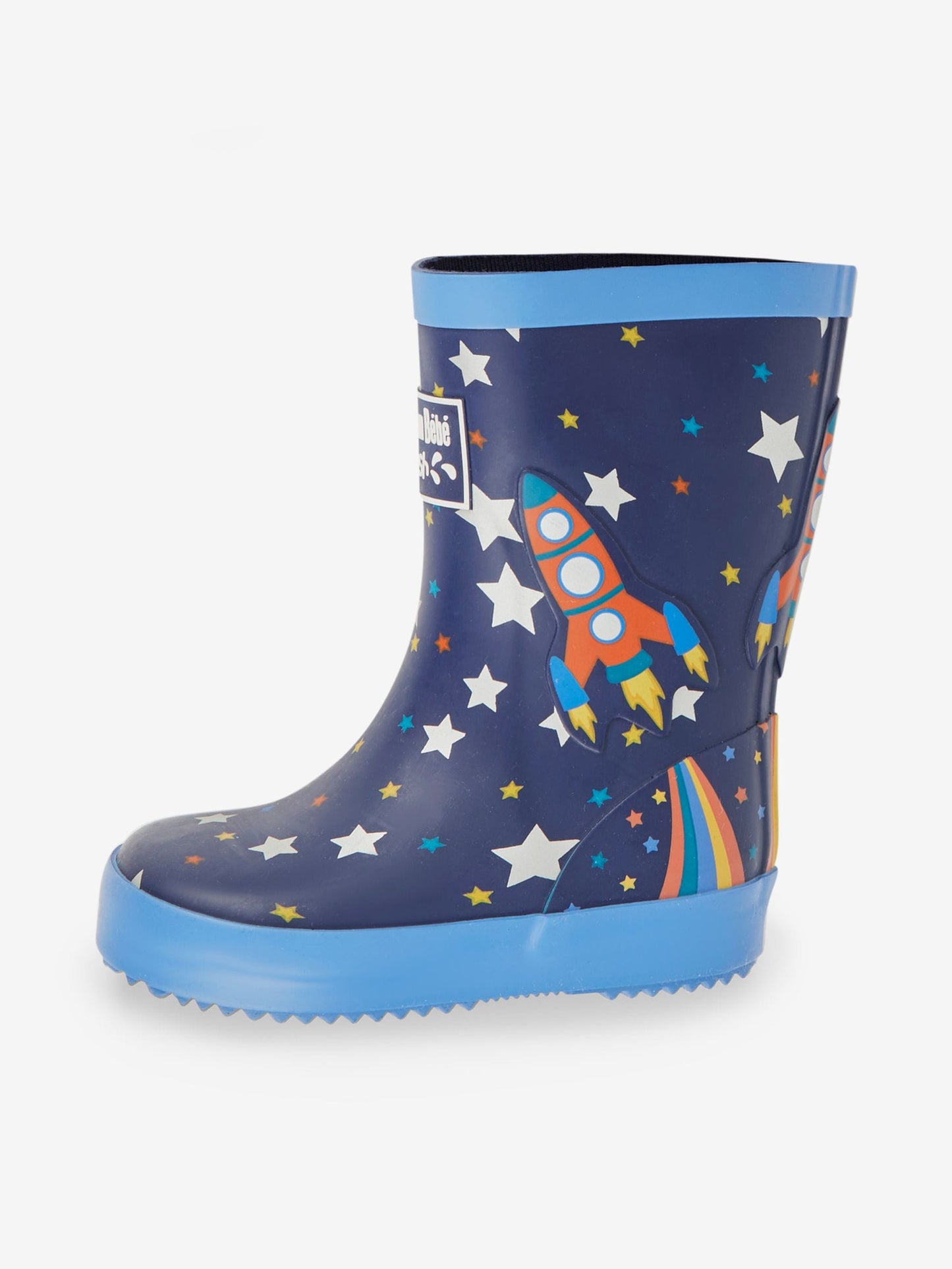 JoJo Maman Bébé Navy Blue Rocket Plain Wellies image 4