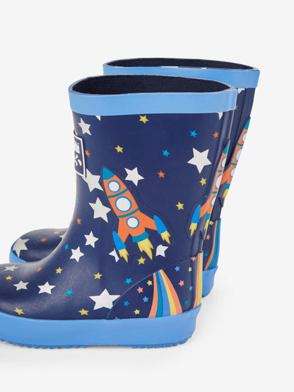 JoJo Maman Bébé Navy Blue Rocket Plain Wellies image 5