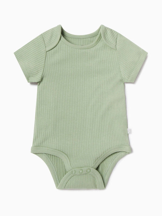 MORI Green Supersoft Ribbed Short Sleeve Bodysuit - image 1
