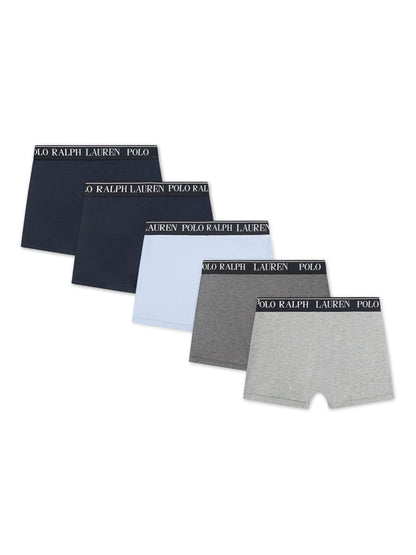 Dsiney Kidz - Polo Ralph Lauren Blue Cotton Stretch Logo Boxers 5 Pack image 2
