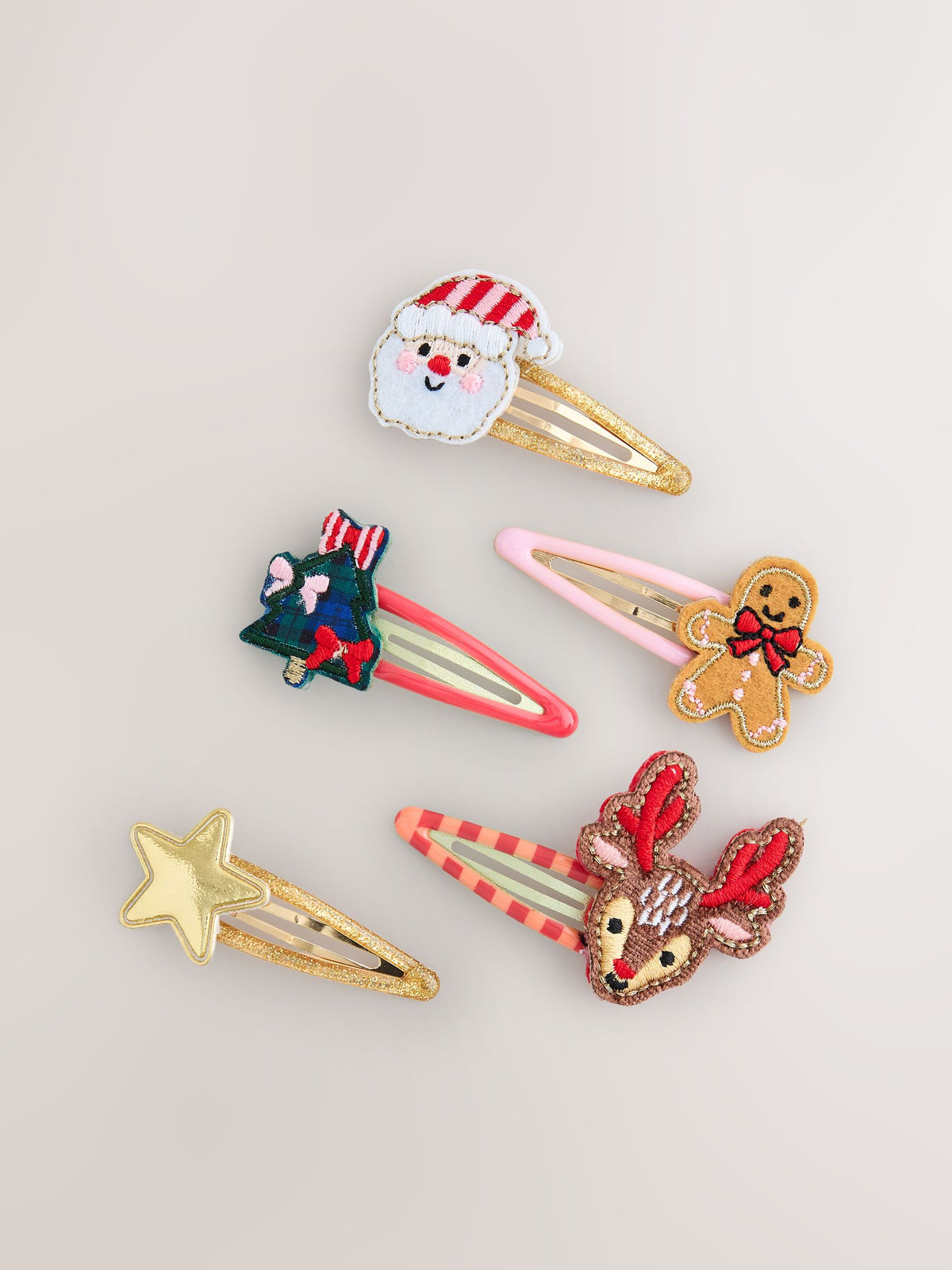 Red Christmas Hair Clips 5 Pack - image 1