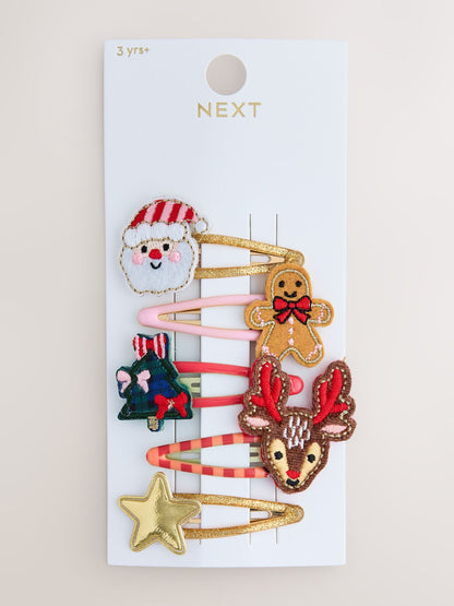 Red Christmas Hair Clips 5 Pack - image 3