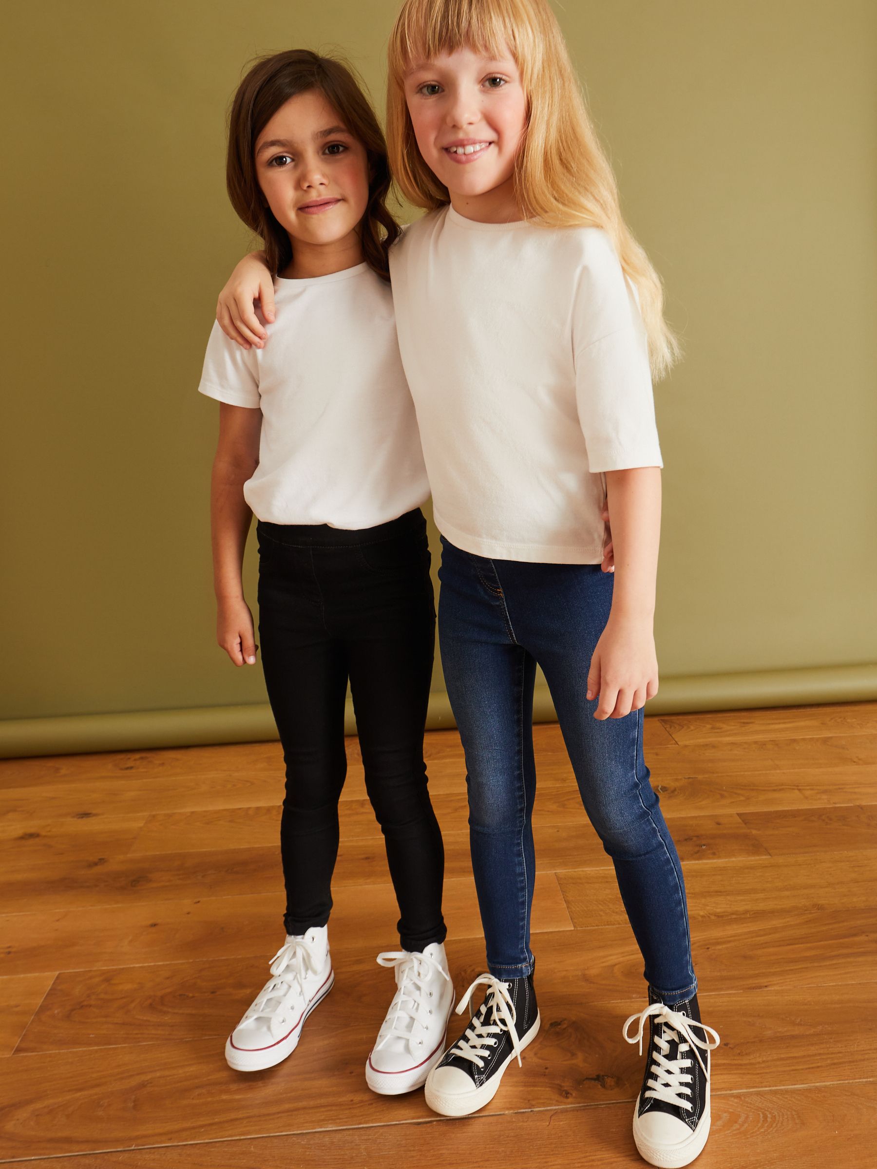 Dsiney Kidz - Black/Dark Denim Elasticated Waist Jeggings 2 Pack (3-16yrs) image 1