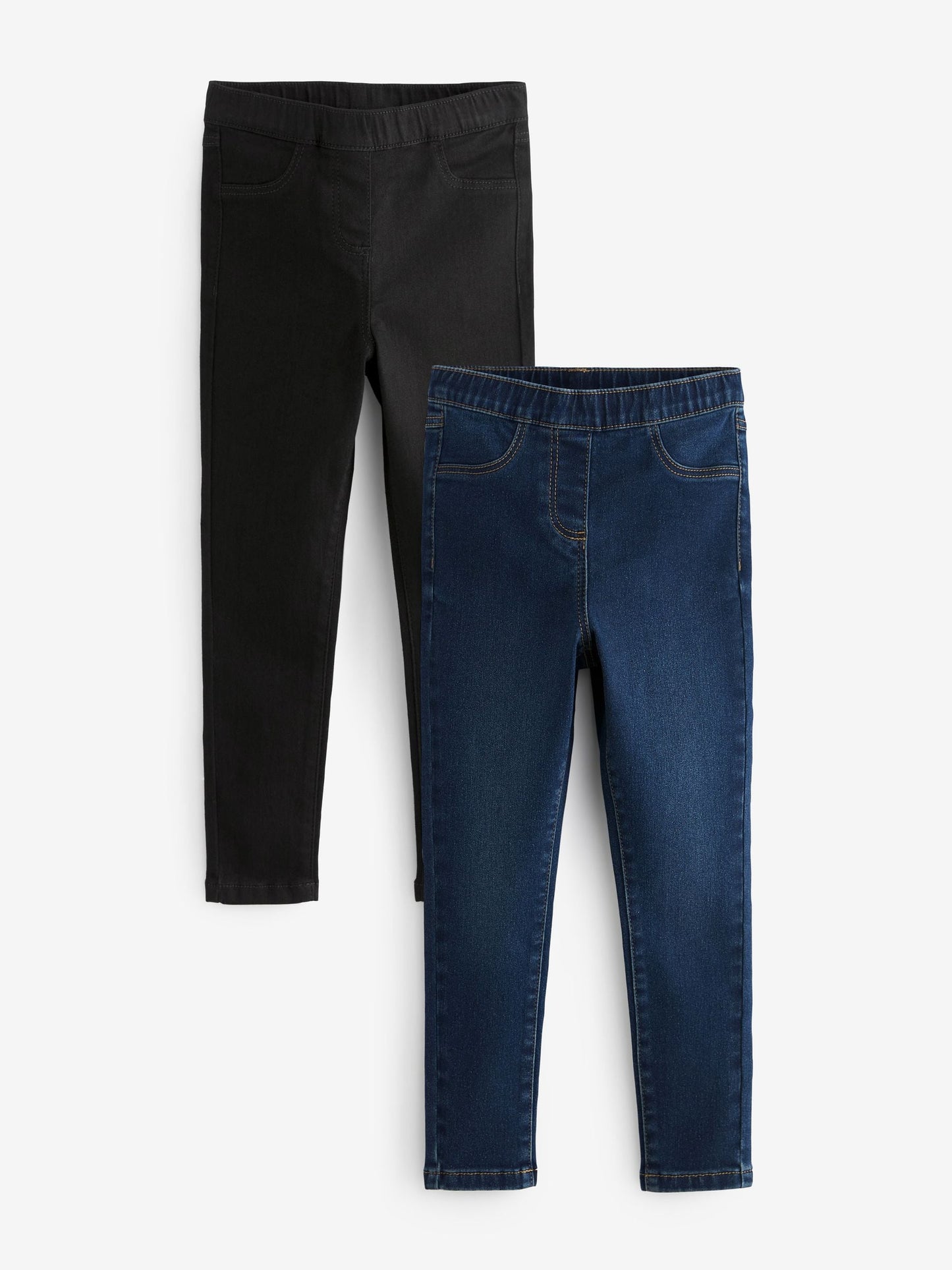 Dsiney Kidz - Black/Dark Denim Elasticated Waist Jeggings 2 Pack (3-16yrs) image 6
