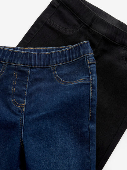 Dsiney Kidz - Black/Dark Denim Elasticated Waist Jeggings 2 Pack (3-16yrs) image 8